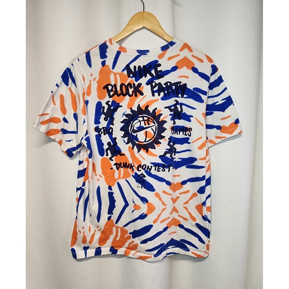 Nike Tie-Dye Long Sleeve Shirt in White, Blue, Orange
